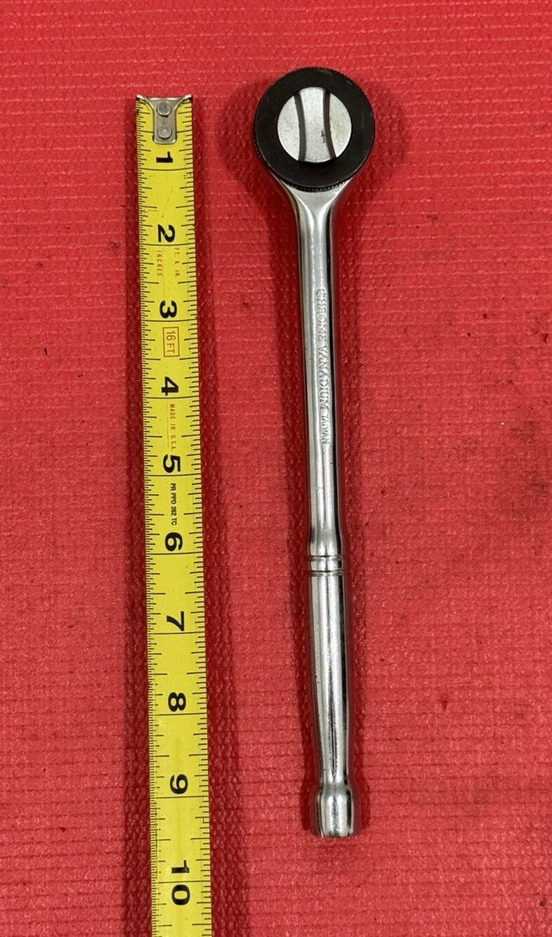 Vintage Chrome Vanadium 1/2" Drive Thumbwheel Ratchet